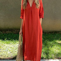 Rosanna | Schlichtes Kleid aus Baumwolle und Leinen