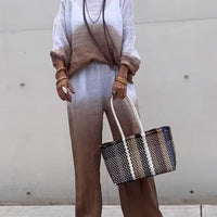 Taylor | Elegantes zweiteiliges Set aus Baumwolle und Leinen mit Farbverlauf