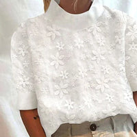 Haley | klassische Bluse mit kunstvoll besticktem Kragen