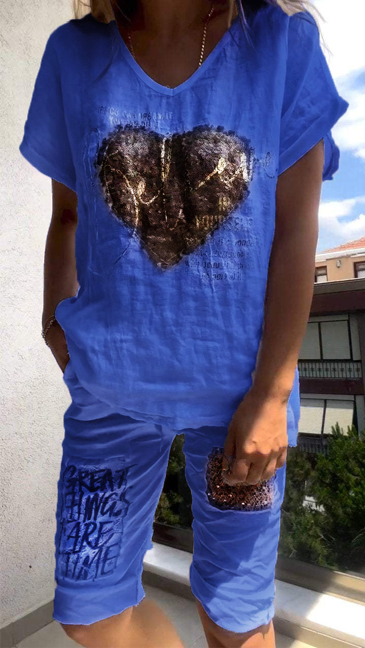 Mirabelle | Elegantes Zweiteiler-Set mit Goldprägung