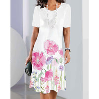 Luby | Lebhaftes Naturdesign Midi-Kleid