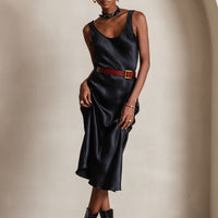 Aliya | langes ärmelloses Kleid aus reiner Seide