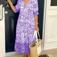 Meredith™ | Boho-Stil Kleid mit V-Ausschnitt