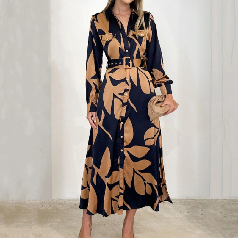 Griana | Damenkleid mit Gürtel und Revers