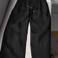 Janissa | Weite Hose aus Baumwoll-Leinen-Mix