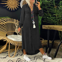 Lesly | Langärmliges Maxikleid aus Denim