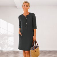 Mabel | elegantes Kleid mit einfachem Knopfverschluss