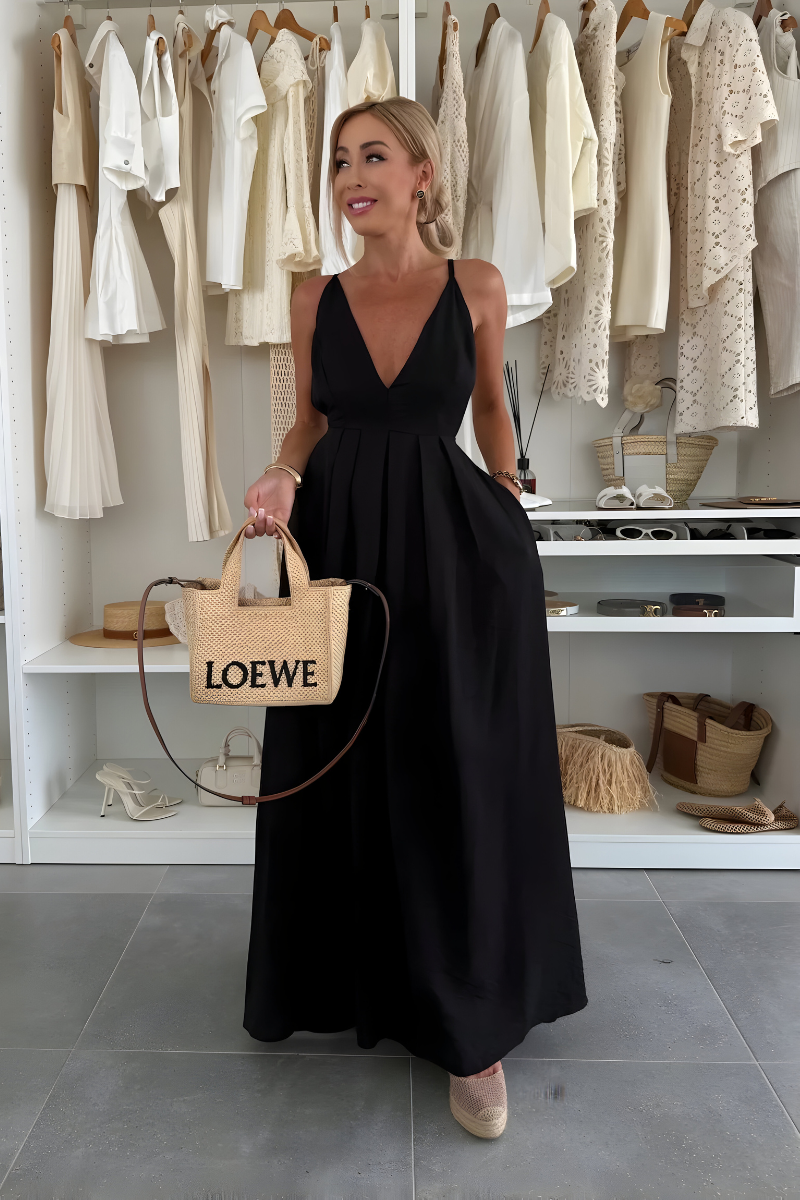 Cat | Fließendes Kleid mit Bindegürtel