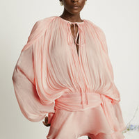 Emberlynn | rosa Minikleid mit gerafftem Design