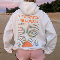 Merrit | Weicher Hoodie mit gesticktem Sonnenuntergang im Hintergrund
