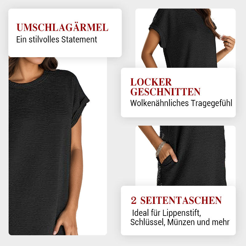 Sani | Texturiertes Strick-T-Shirt-Kleid