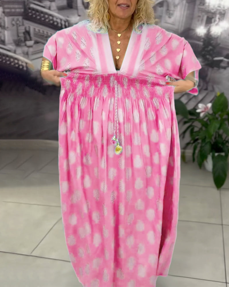 Nori | Kleid locker Urlaub Muster maxi Taille