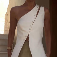 Ash | One-Shoulder-Top mit Knopfdetails