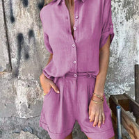 Elzie | Luftiger Shirt-Anzug mit Reverskragen