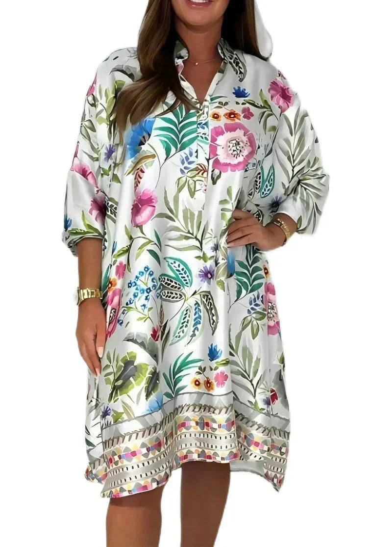 Estella™ | Bedrucktes Satinkleid für Damen