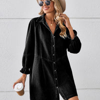 Lillian | Modisches Denim-Kleid mit Knopfleisten-Detail