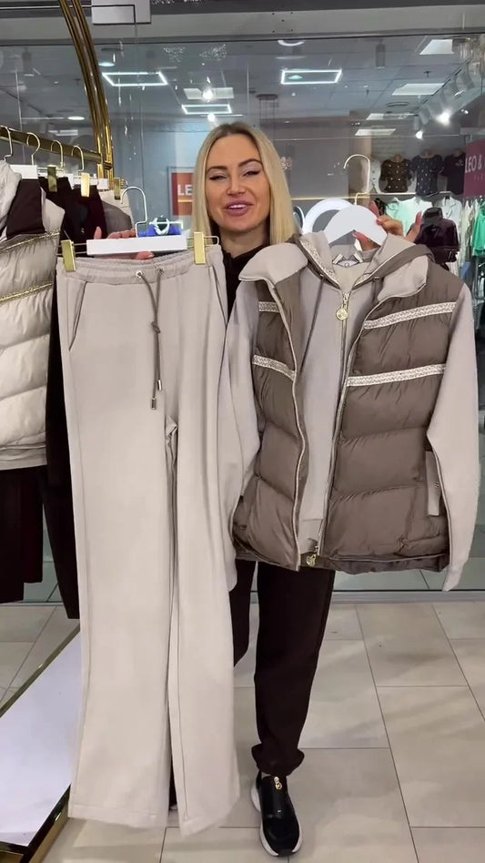 Lysa | Freizeit-Set mit Weste und Kapuzenpullover