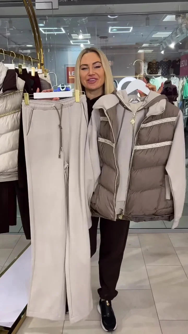 Lysa | Freizeit-Set mit Weste und Kapuzenpullover