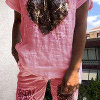 Mirabelle | Elegantes Zweiteiler-Set mit Goldprägung