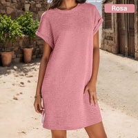 Sani | Texturiertes Strick-T-Shirt-Kleid