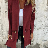 Ida | Rundhals-Reißverschluss Langarm Freizeitjacke