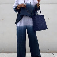 Taylor | Elegantes zweiteiliges Set aus Baumwolle und Leinen mit Farbverlauf