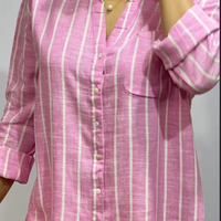 Lene | Gestreifte Leinenbluse