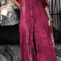 Rosia | Lässiges Maxi-Hemdkleid aus Denim mit Textdetails