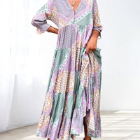 Odette | Stilvolles Midikleid mit buntem Muster