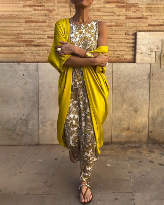 Vivina | Geblümtes Kleidungsstück & Kimono-Set