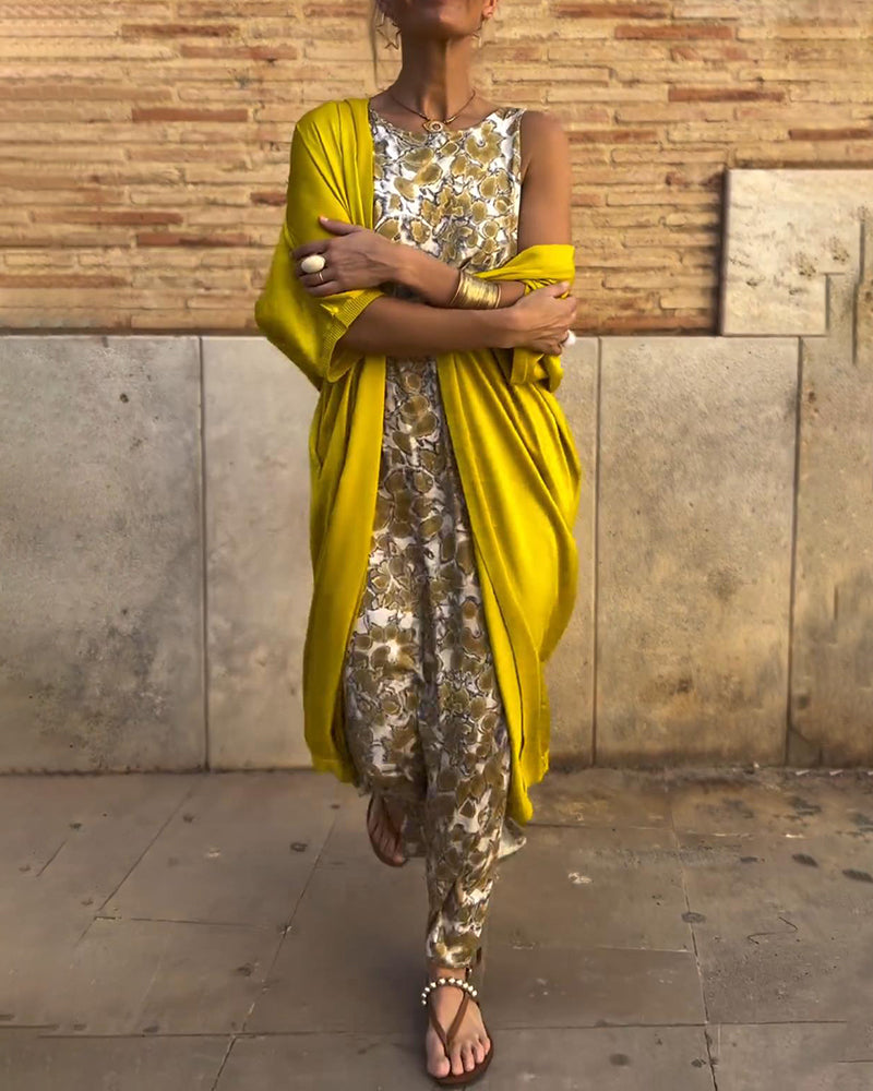 Vivina | Geblümtes Kleidungsstück & Kimono-Set