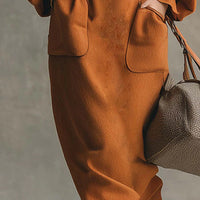 Lavena | Wildleder-Set mit Oberteil und Maxirock