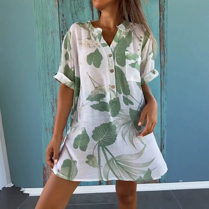 Arreya | Einfaches Pulloverhemd mit Blumendruck