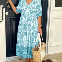 Meredith™ | Boho-Stil Kleid mit V-Ausschnitt