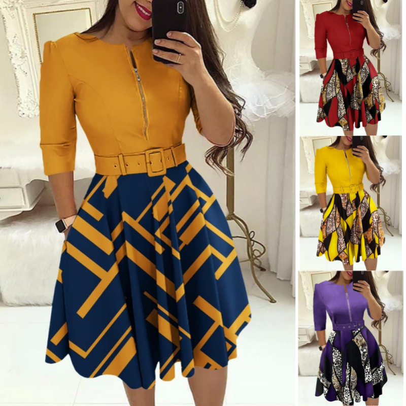 Gesa | Elegante Kleid mit langen Ärmeln und Gürtel