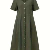 Nelian | Feminines Kleid mit Herzausschnitt und Knöpfen