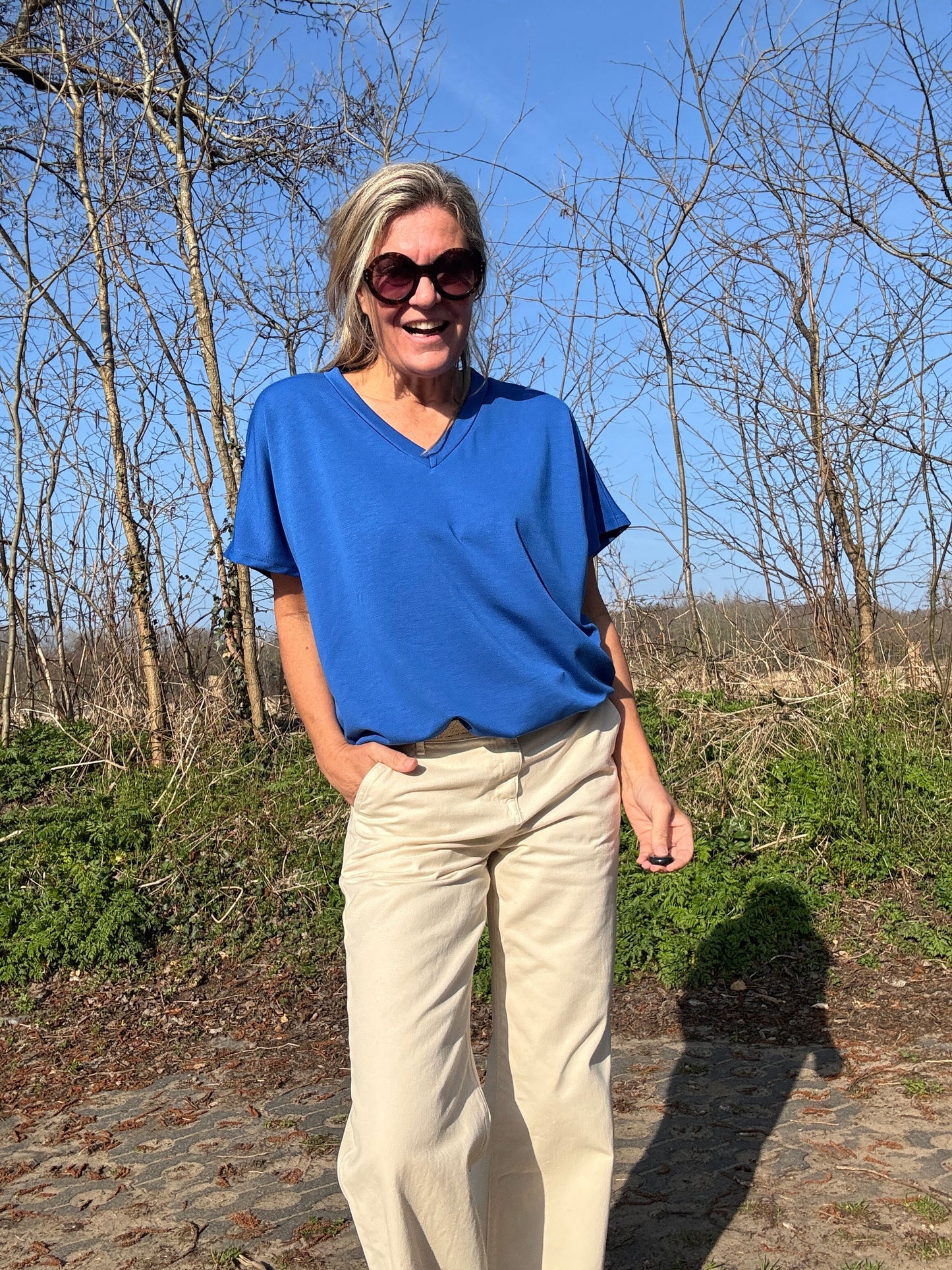 Sam | Stylisches Top mit Kartuschenmuster