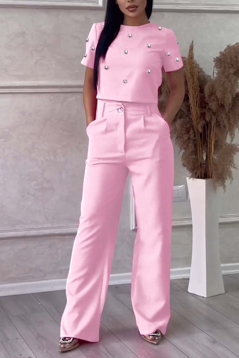 Carmixa | Top & Hose Set mit Diamant-Verzierung