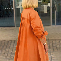 Tesla | Lange Hemdjacke aus Baumwolle für Frauen