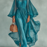 Isadira | Langes Chiffonkleid