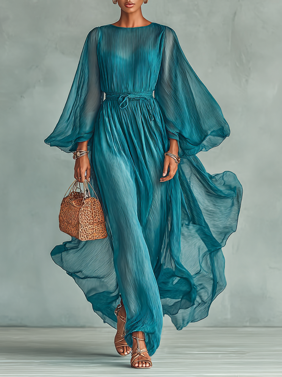Isadira | Langes Chiffonkleid