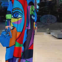 Amaira | Künstlerisches Shirtkleid in Maxilänge