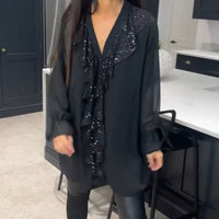 Aurora™ – Elegante Tunika mit Rüschen und Pailletten