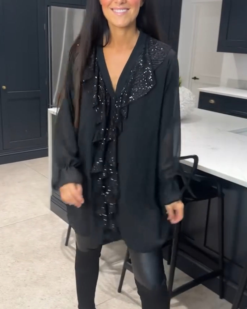 Aurora™ – Elegante Tunika mit Rüschen und Pailletten