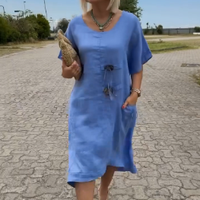 Yesha | Küsten-Leinen-Kleid mit lockerer Passform