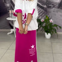 Hasela | Set mit Kapuze Kordelzug bedruckter Rock