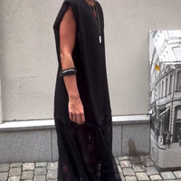 Milani | Patchwork Kleid, ärmellos & aus Mesh