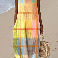 Gela | Ärmelloses Kleid mit Karomuster