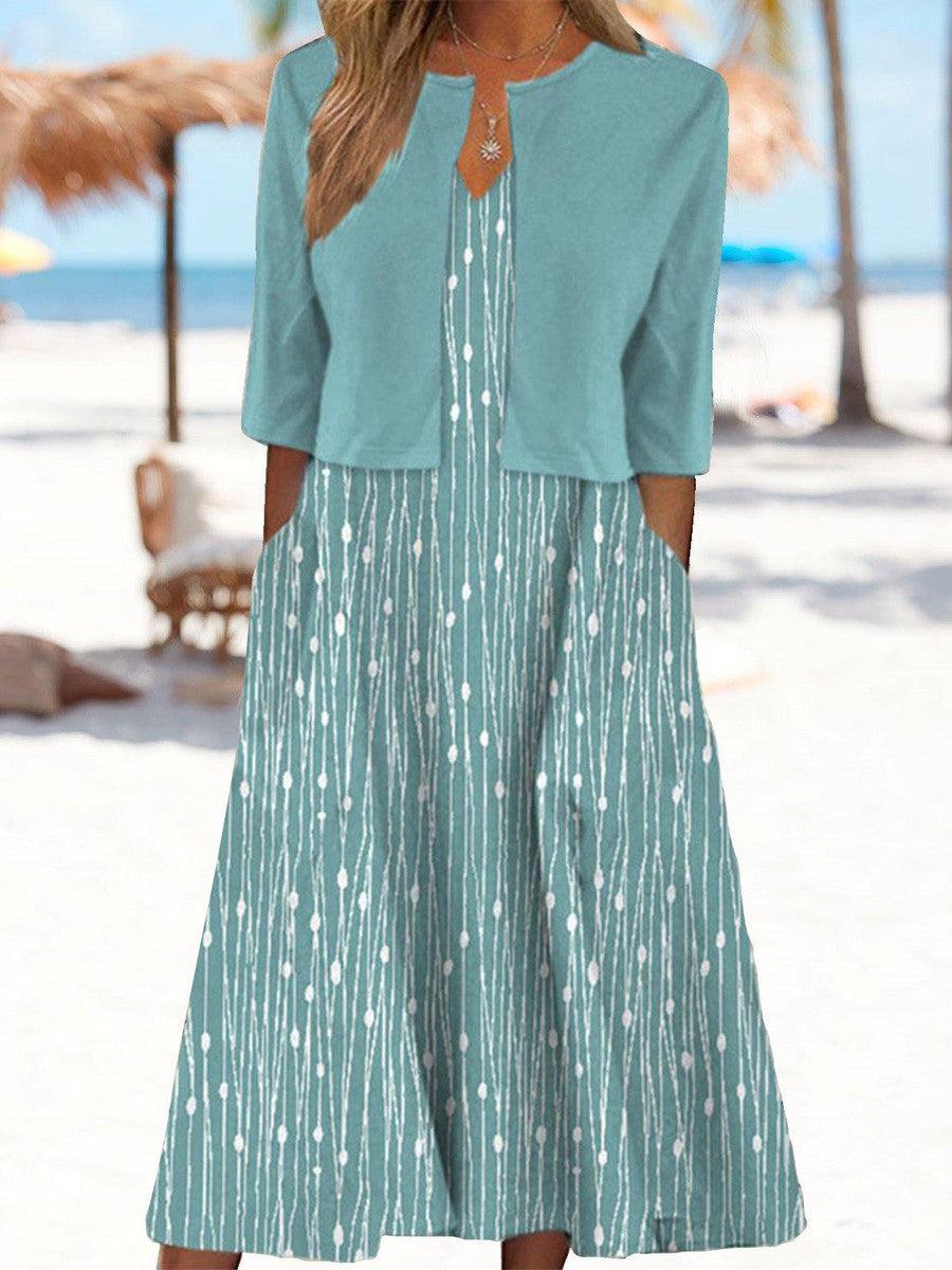 Mare | Midikleid mit V-Ausschnitt und Jacke