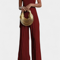 Nancy | feminines Plissee-Set mit asymmetrischem Oberteil und fließendem Schnitt